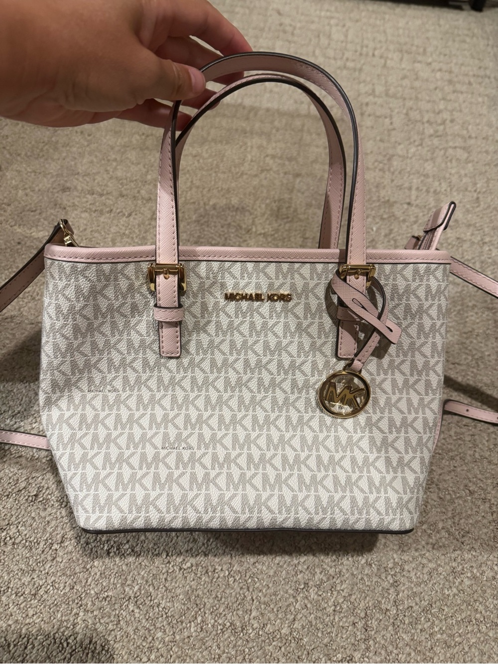 Michael Kors jet set small tote bag crossbody pink blush